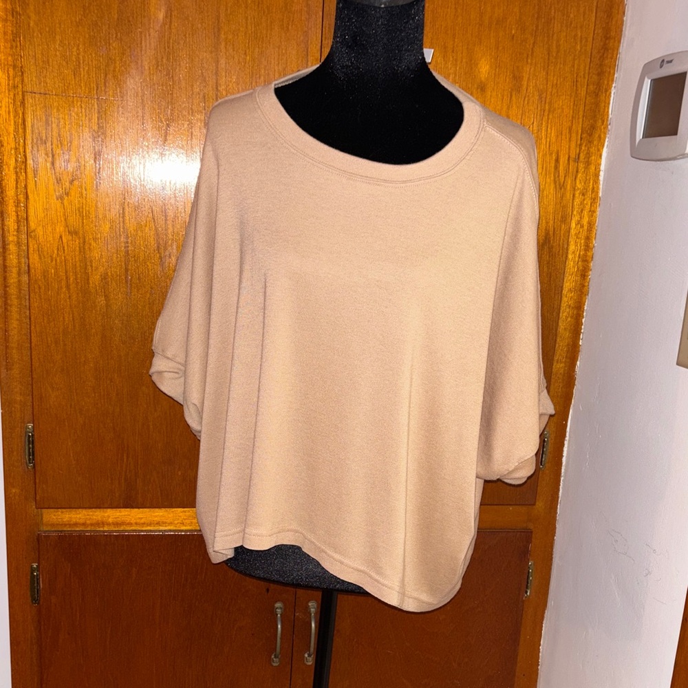 Women's Soft Thin Sweatshirt Tan Top SZ Small